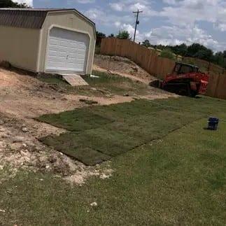 French drain with sod covering